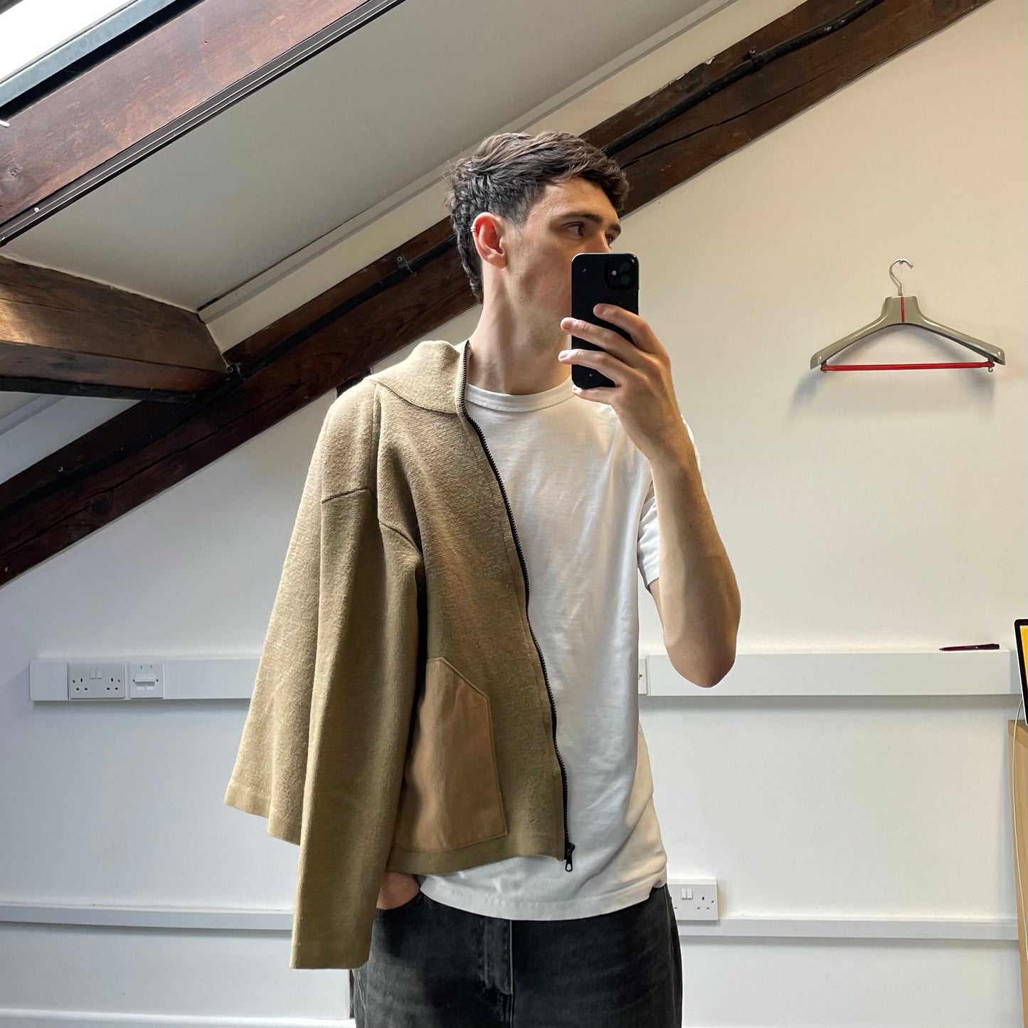 C.P. Company Beige Wool Knit Zip-Through Jacket AW01