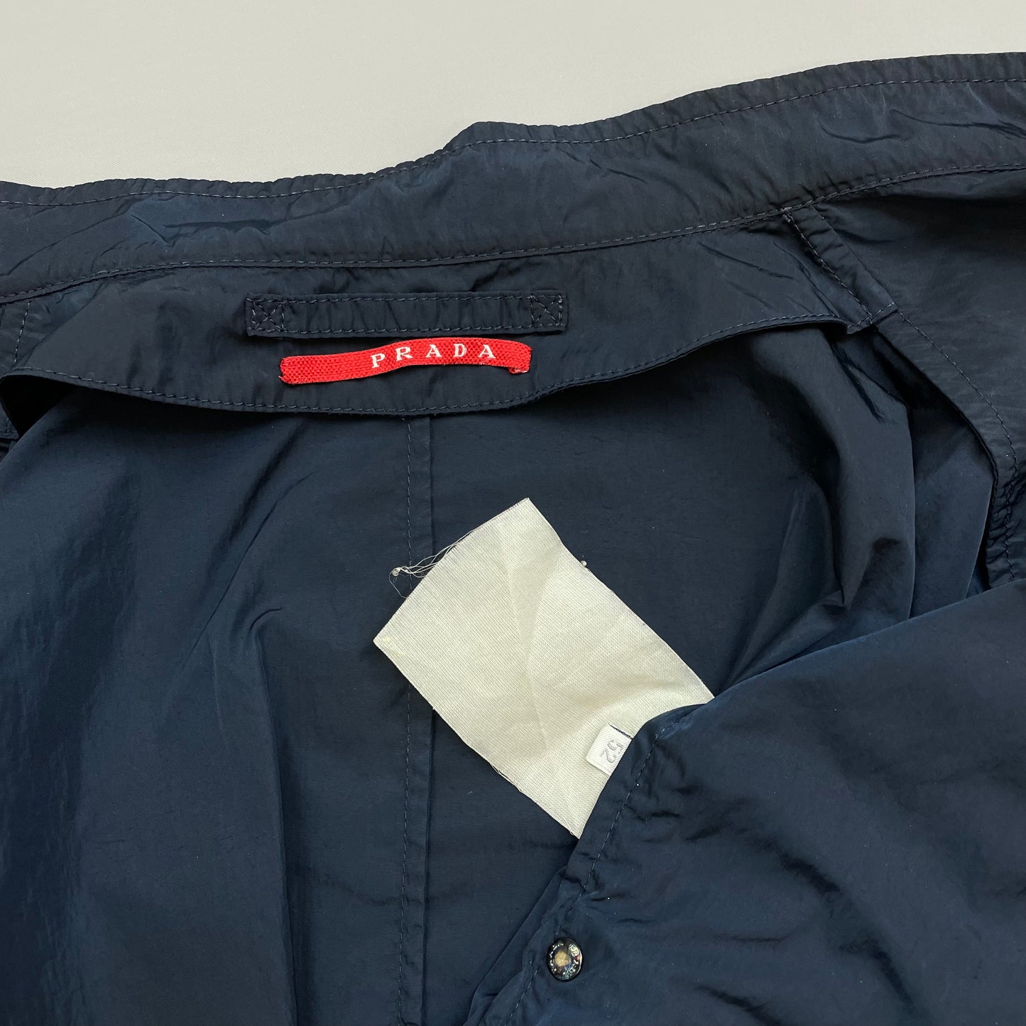 Prada Sport Navy 00s Nylon Linea Rossa Lightweight Racing Biker Jacket