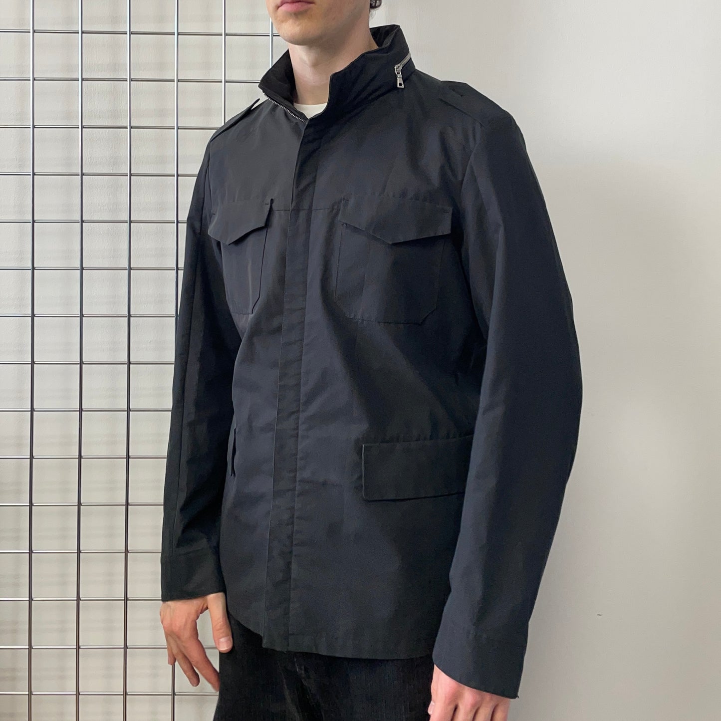 Prada Black 2010 Belted Field Jacket