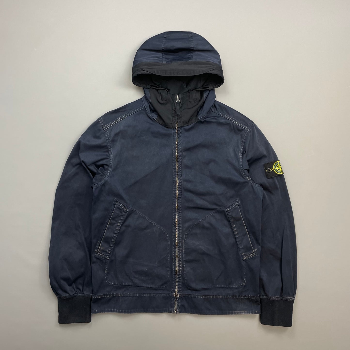Stone Island Navy SS16 David Jersey-TC Hooded Jacket