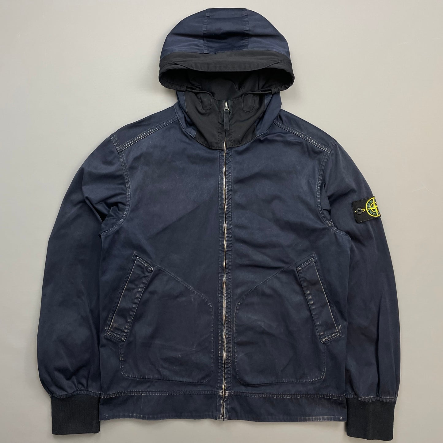 Stone Island Navy SS16 David Jersey-TC Hooded Jacket