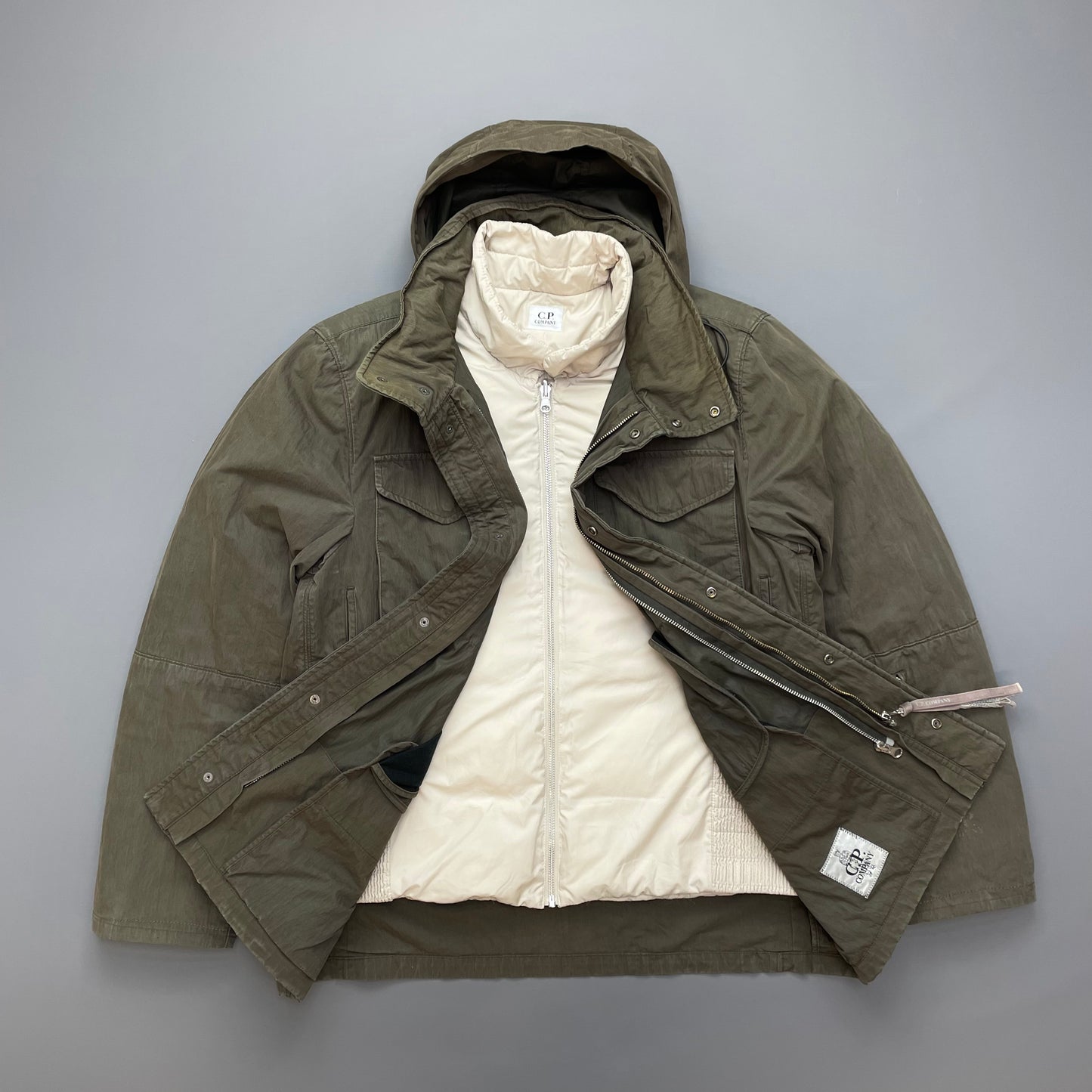 C.P. Company Khaki AW07 Piuma Doca Goose Down Lined Field Jacket