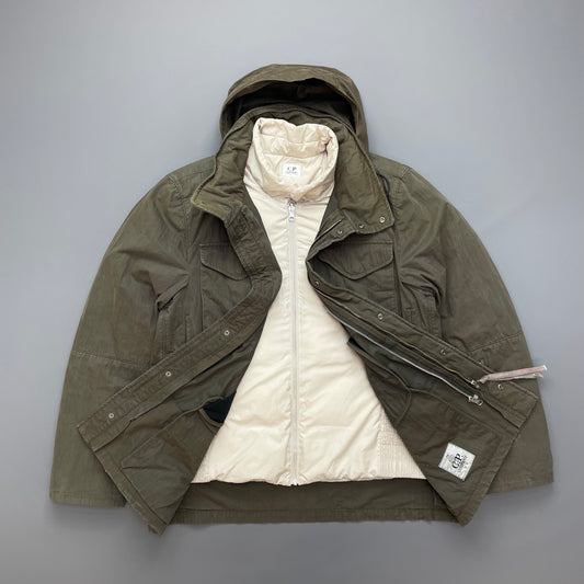 C.P. Company Khaki AW07 Piuma Doca Goose Down Lined Field Jacket
