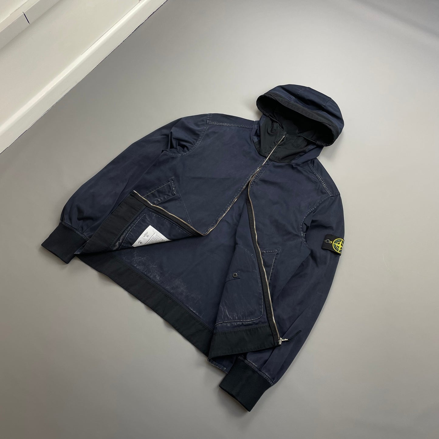 Stone Island Navy SS16 David Jersey-TC Hooded Jacket