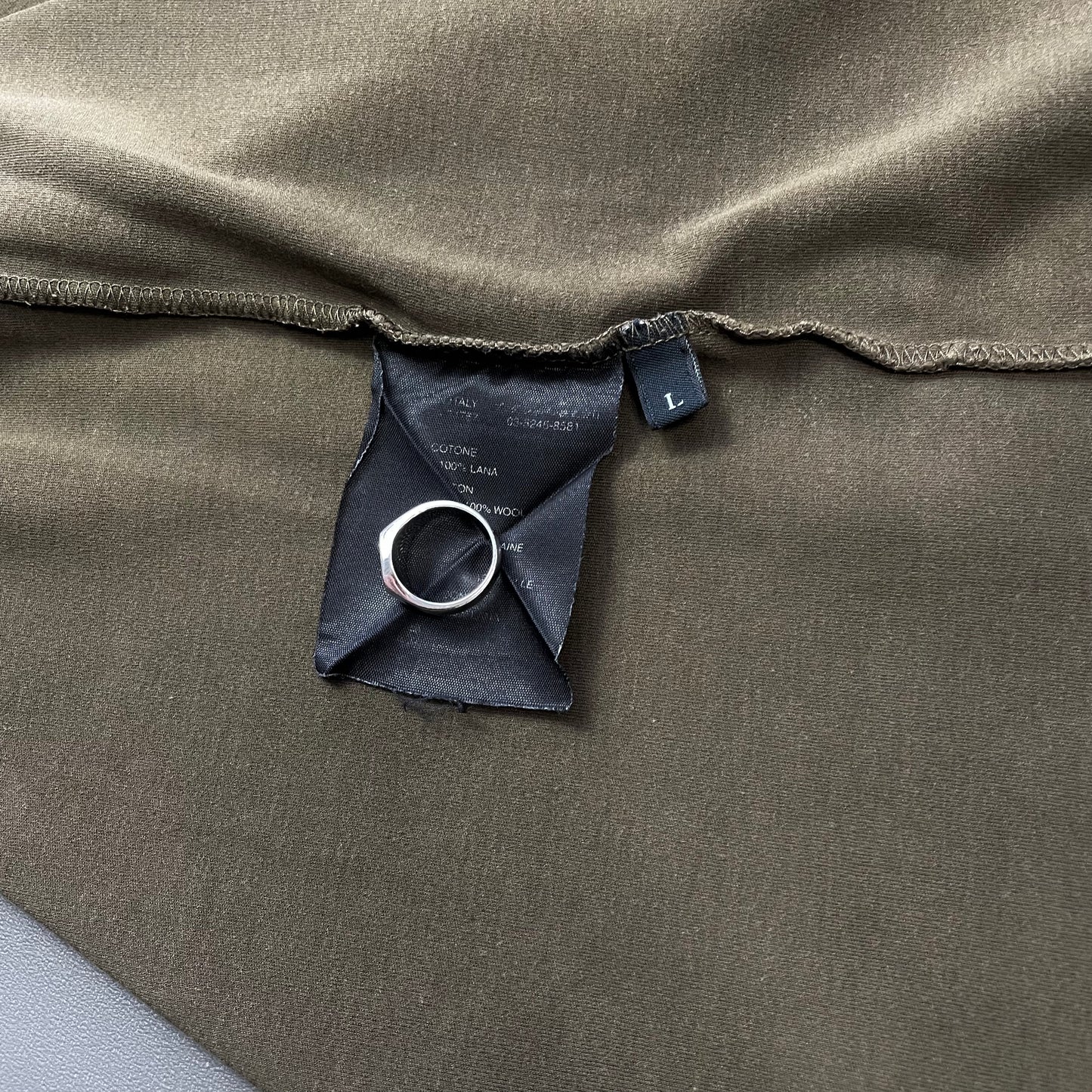 Prada Sport Khaki Green 00s Wool Trim Longsleeve T-Shirt