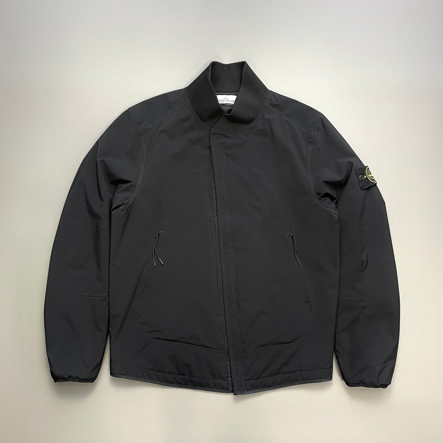 Stone Island Black AW16 Soft Shell-R Asymmetrical Primaloft Bomber Jacket