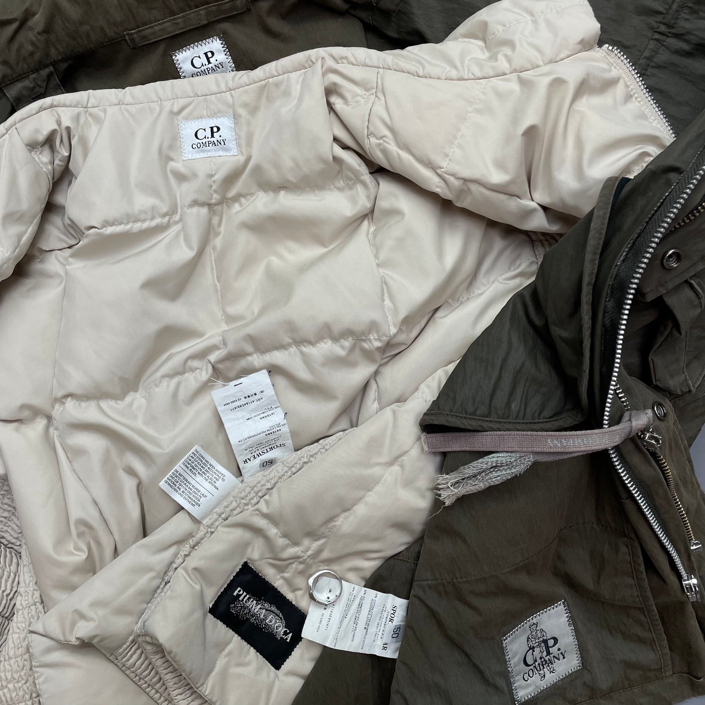 C.P. Company Khaki AW07 Piuma Doca Goose Down Lined Field Jacket