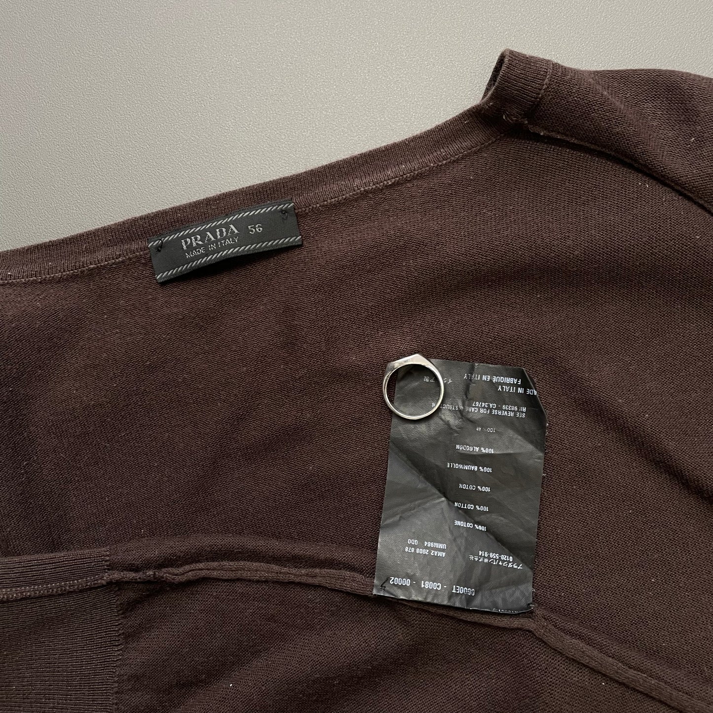 Prada Brown 2008 Cotton Knit Crewneck Jumper