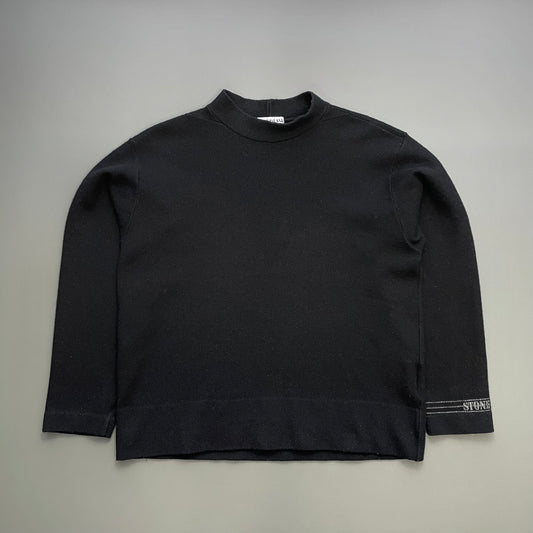 Stone Island Black AW97 Wool Blend High-Neck Jumper