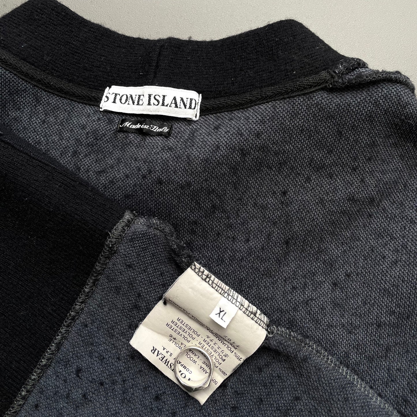 Stone Island Black AW97 Wool Blend High-Neck Jumper