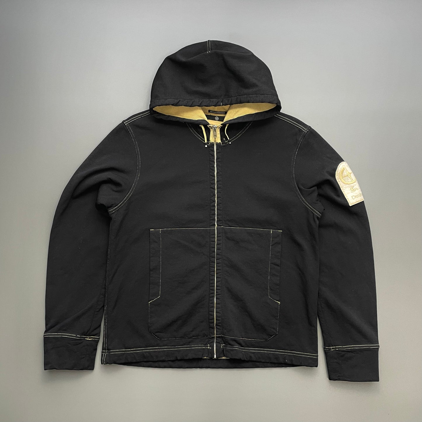 Stone Island Denims Black AW05 Nylon Dyed Waffle-Lined Hooded Jacket