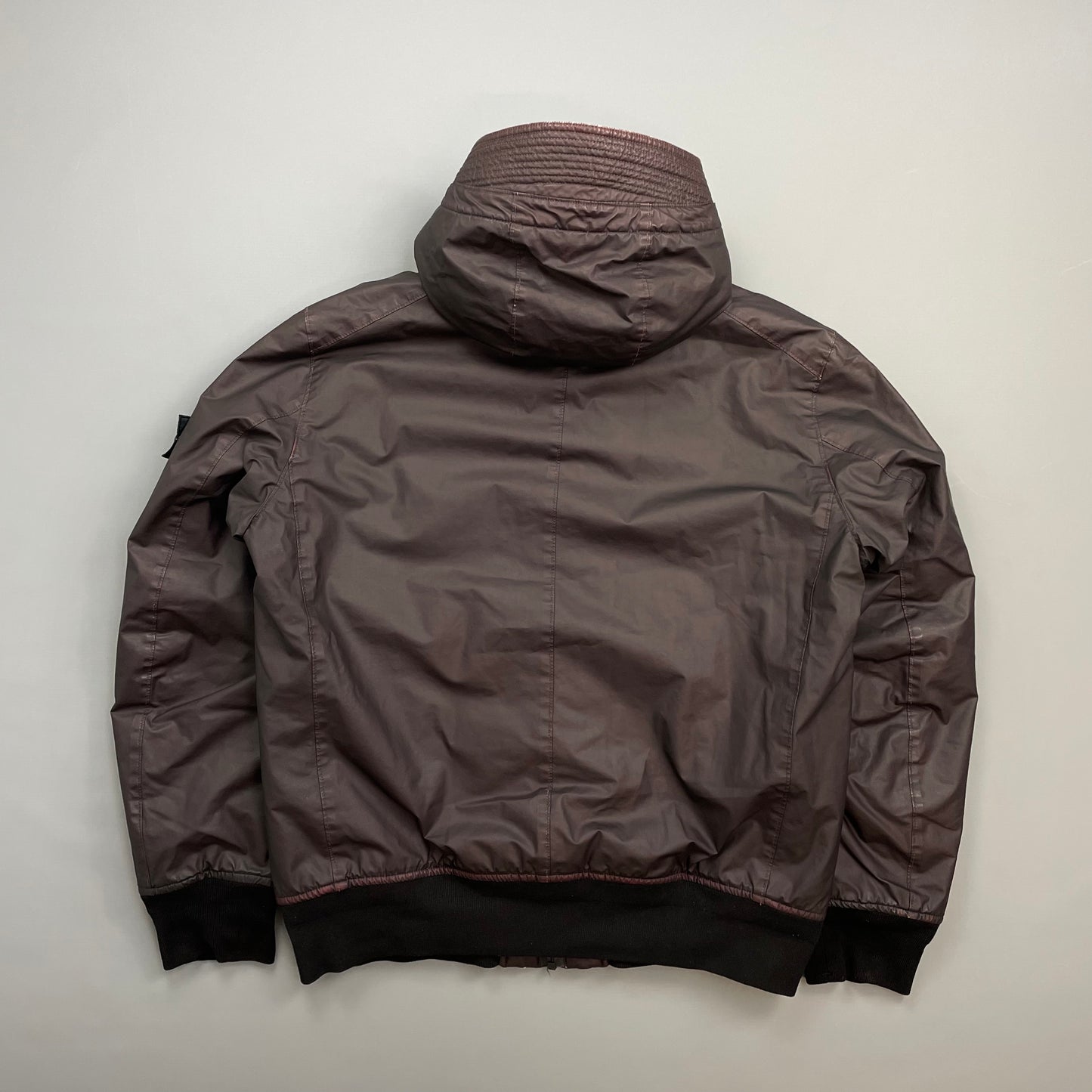 Stone Island Burgundy AW13 Quilted Mussola Gommata Hooded Jacket