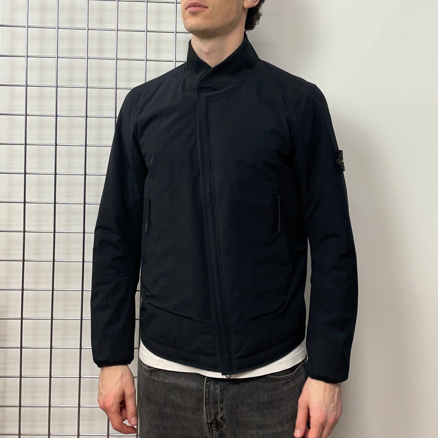 Stone Island Black AW16 Soft Shell-R Asymmetrical Primaloft Bomber Jacket