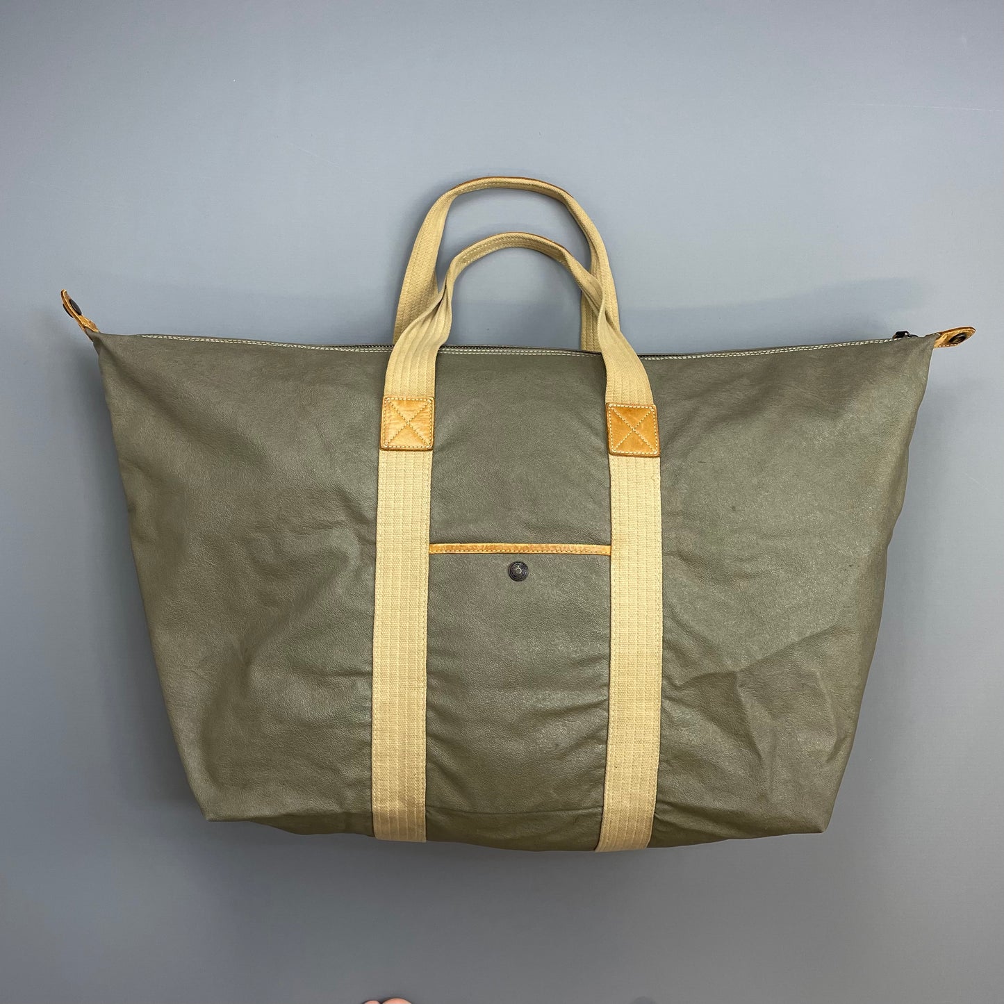 C.P. Company Olive 1980s Ideas From Massimo Ostio Leather XL Duffle Bag