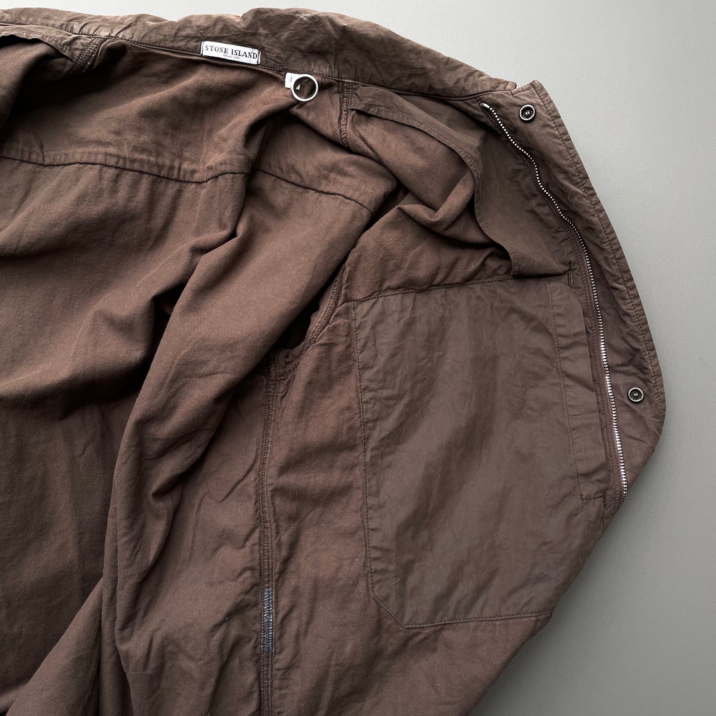 Stone Island Brown 00s Lined Spellout Overshirt