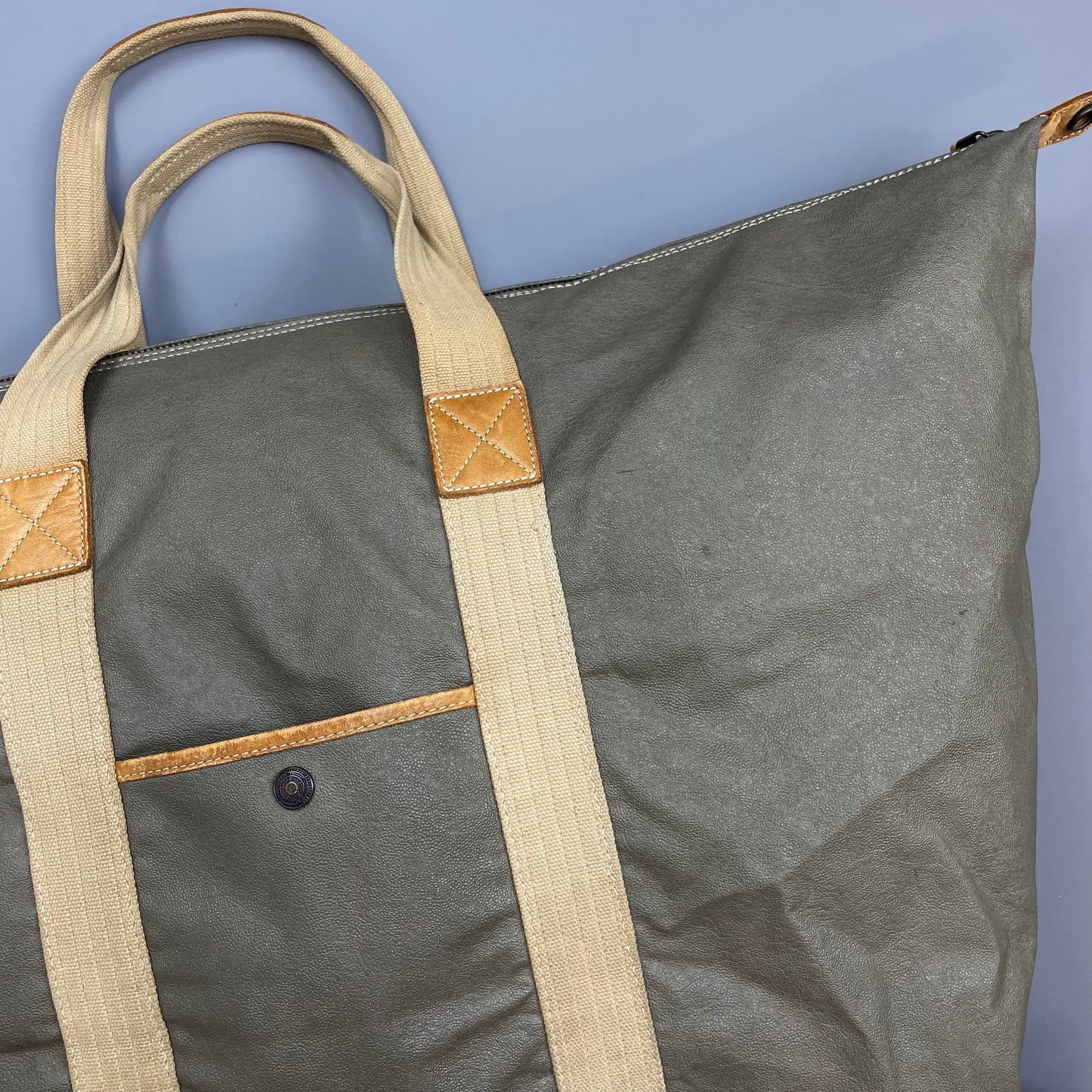 C.P. Company Olive 1980s Ideas From Massimo Ostio Leather XL Duffle Bag