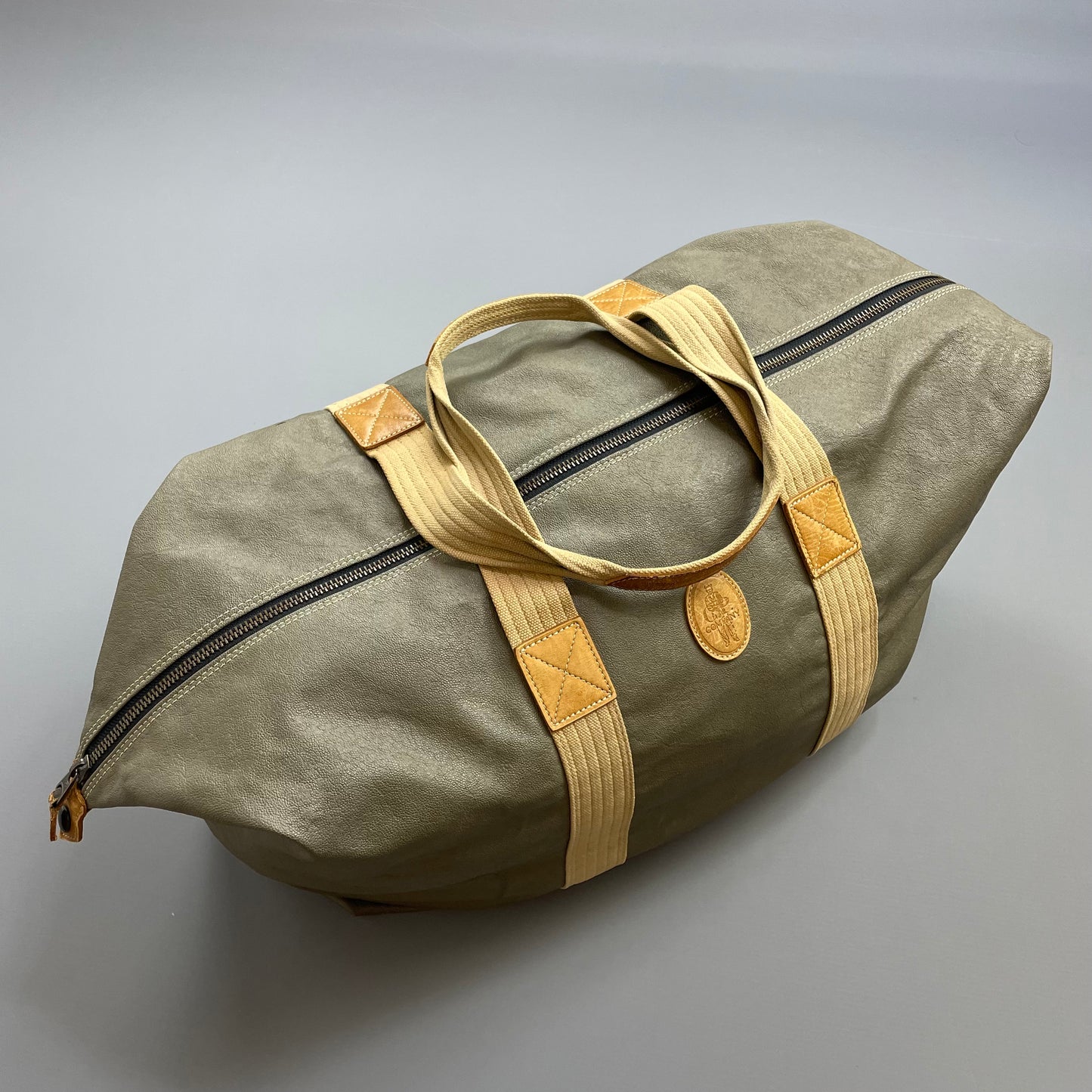 C.P. Company Olive 1980s Ideas From Massimo Ostio Leather XL Duffle Bag