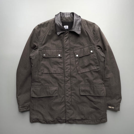 C.P. Company Brown AW05 Leather Collar Goretex Field Jacket