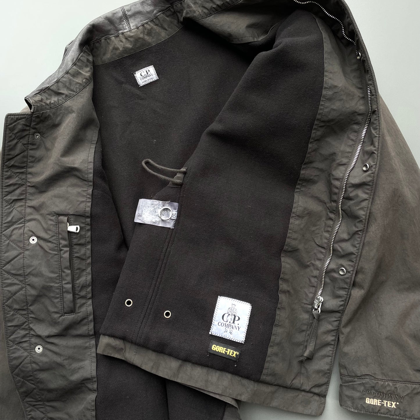 C.P. Company Brown AW05 Leather Collar Goretex Field Jacket