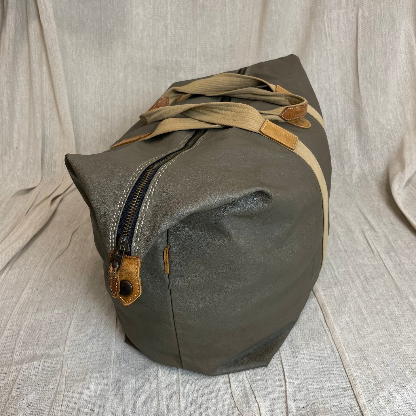 C.P. Company Olive 1980s Ideas From Massimo Ostio Leather XL Duffle Bag