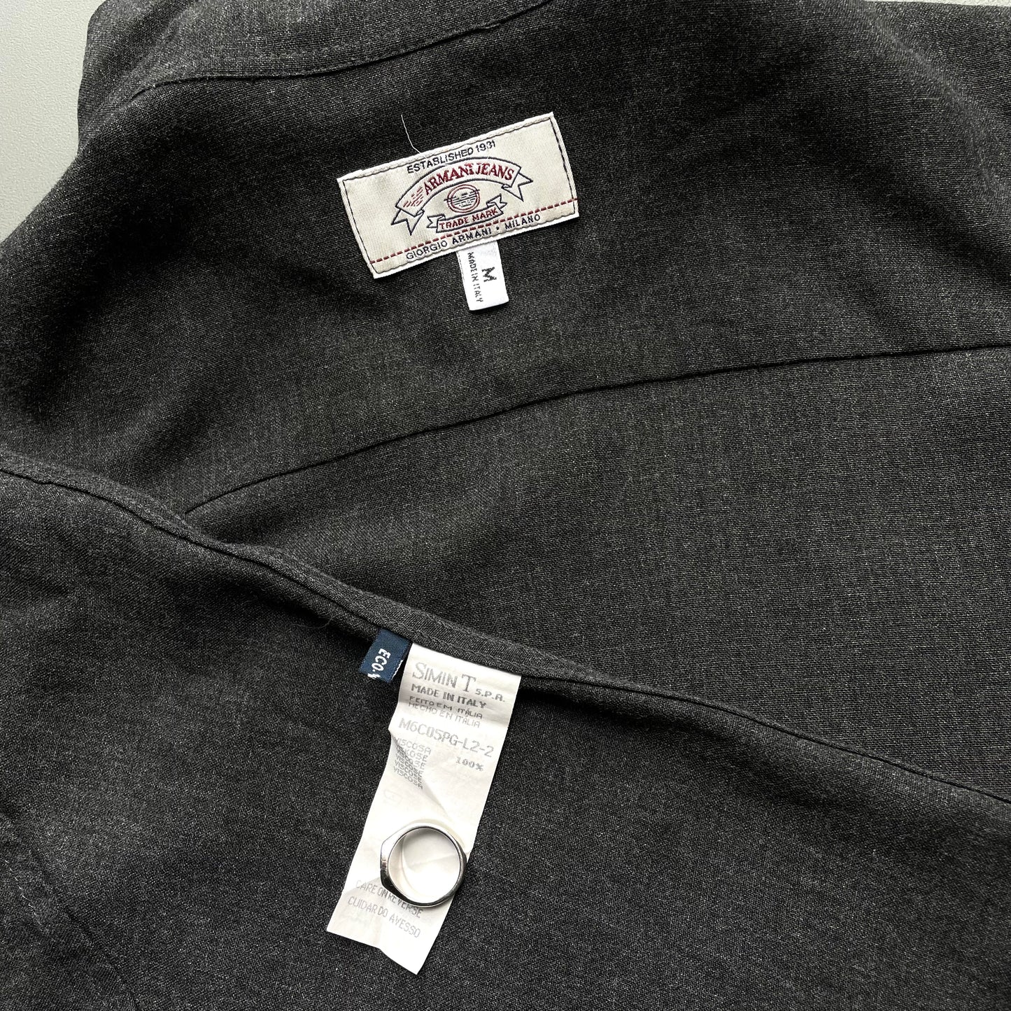 Armani Jeans Grey 90s Drape Shirt