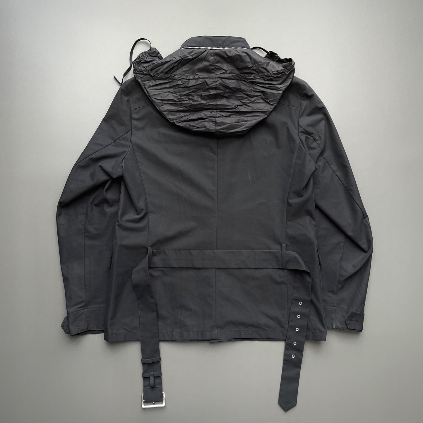 Prada Black 2010 Belted Field Jacket
