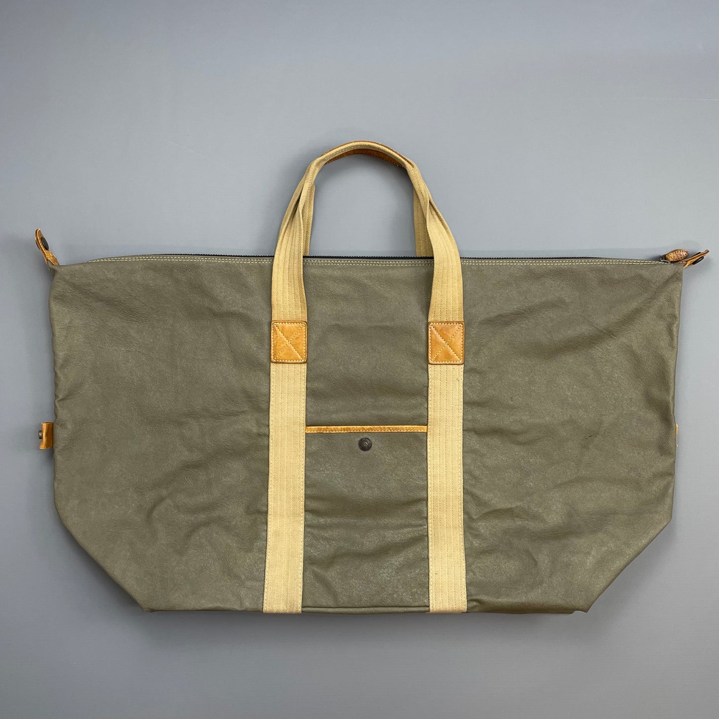 C.P. Company Olive 1980s Ideas From Massimo Ostio Leather XL Duffle Bag