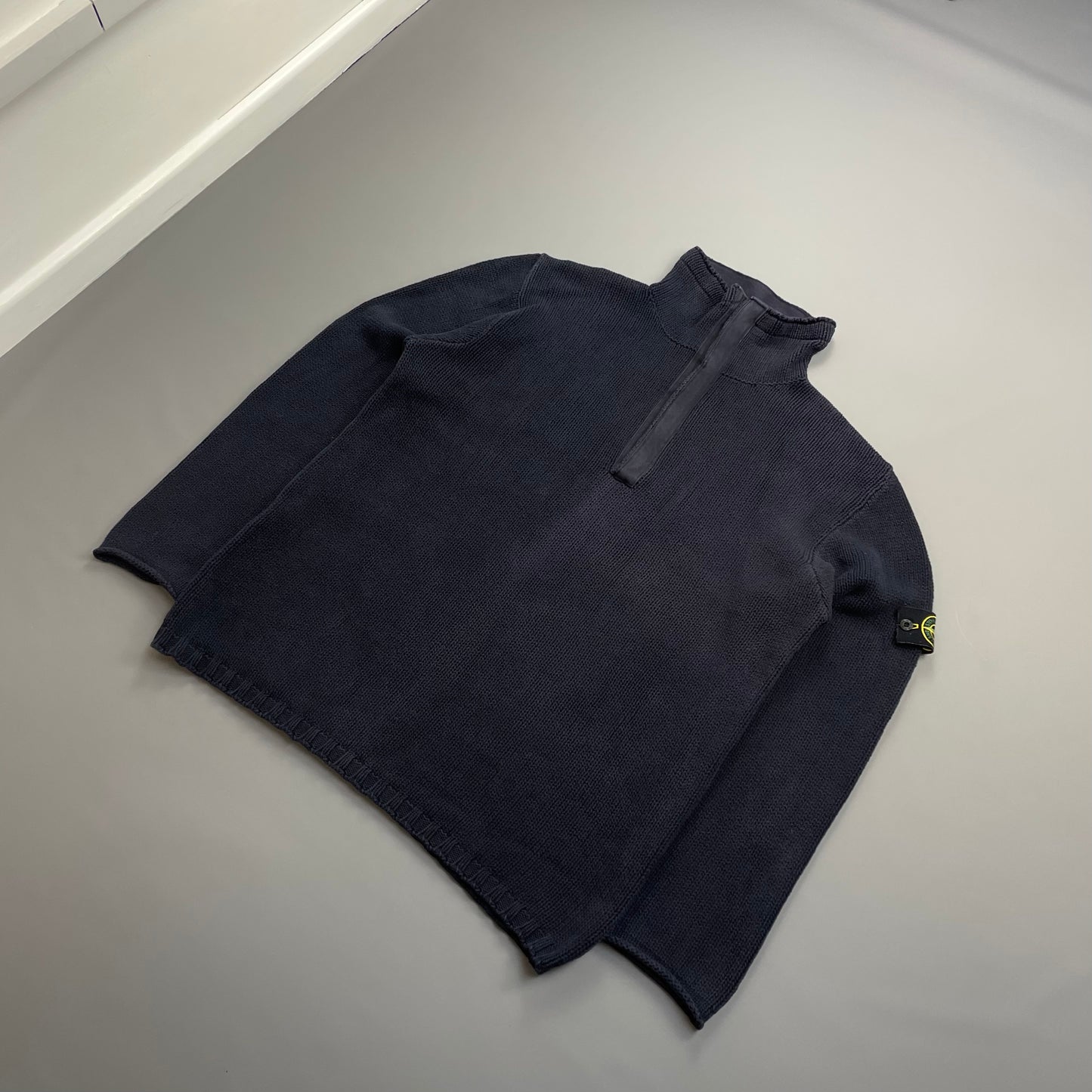 Stone Island Navy SS02 Heavyweight Half-Zip Knit Jumper