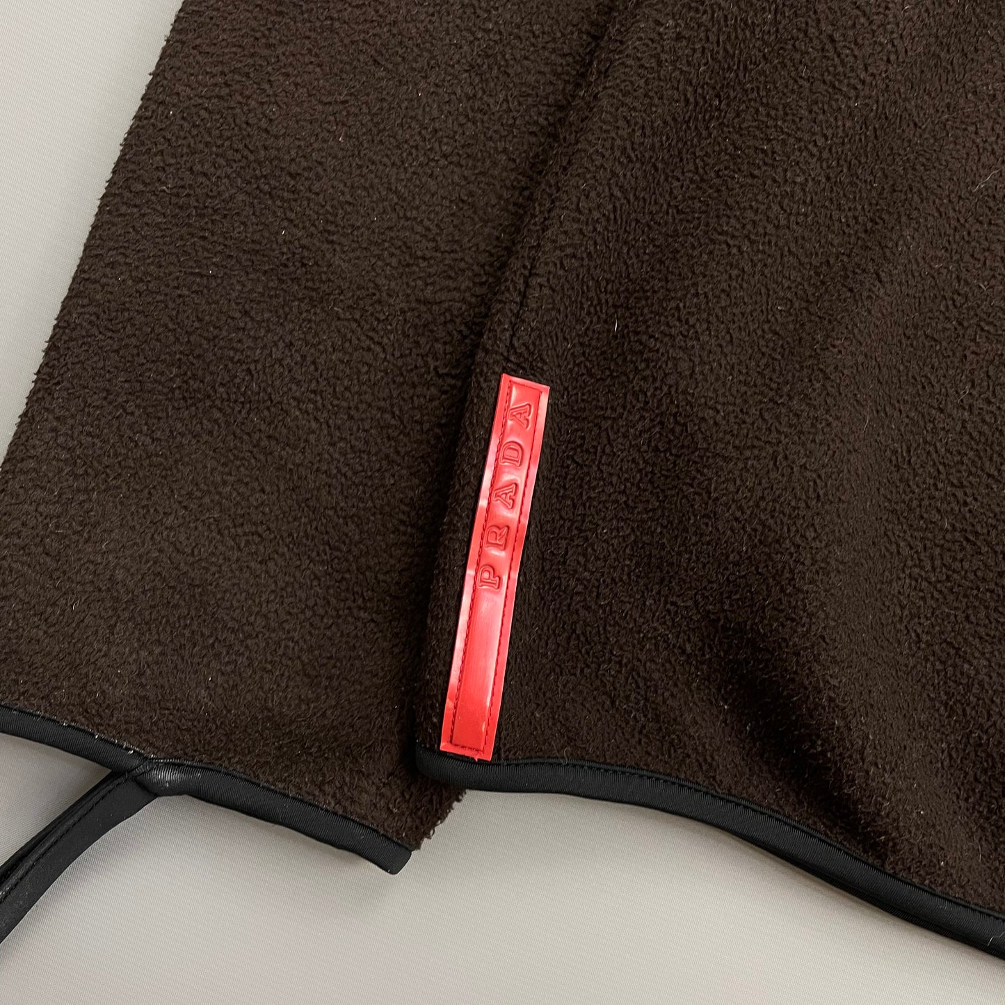 Prada Sport Brown 00s Nylon Elbow Dual-Zip Lightweight Fleece Jumper
