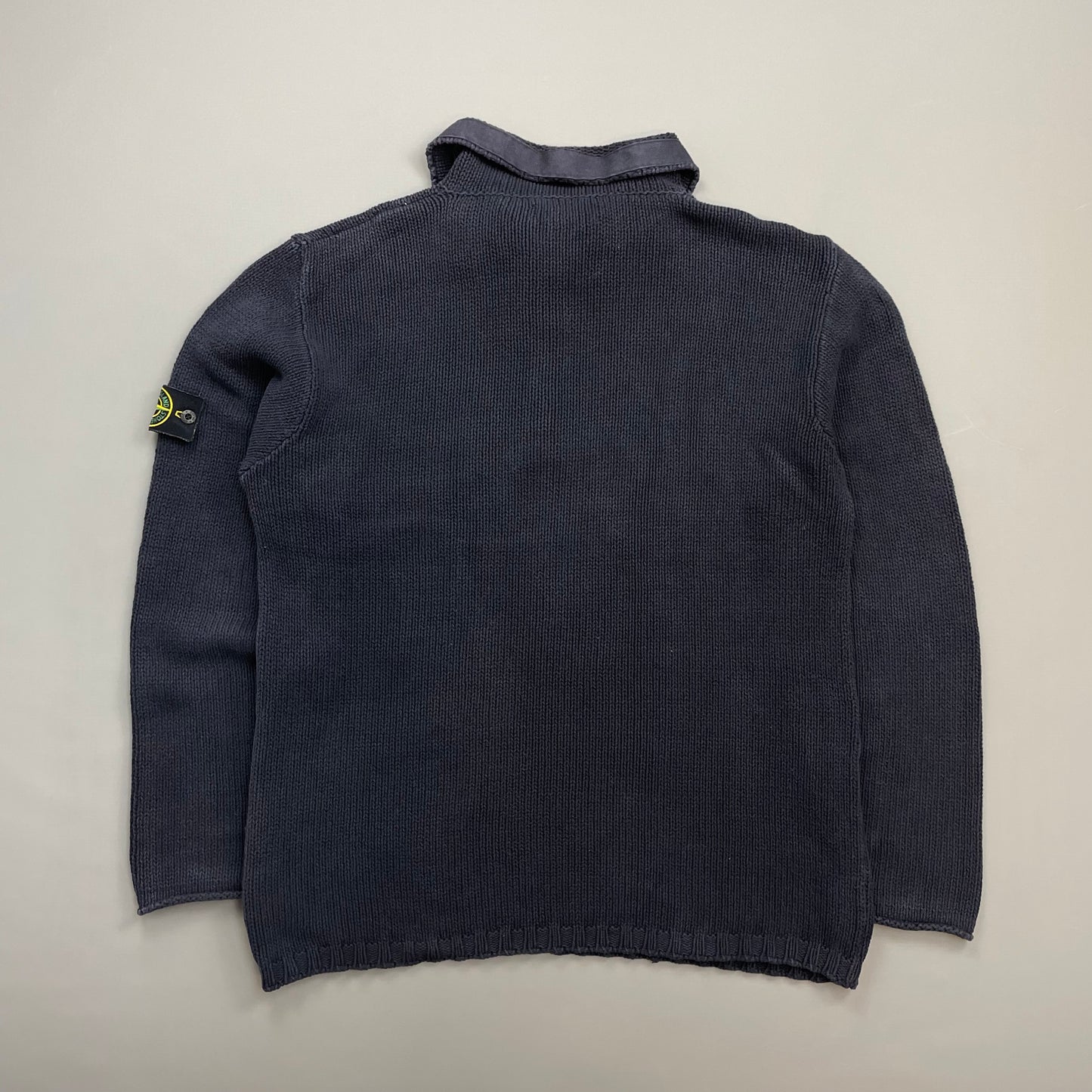 Stone Island Navy SS02 Heavyweight Half-Zip Knit Jumper