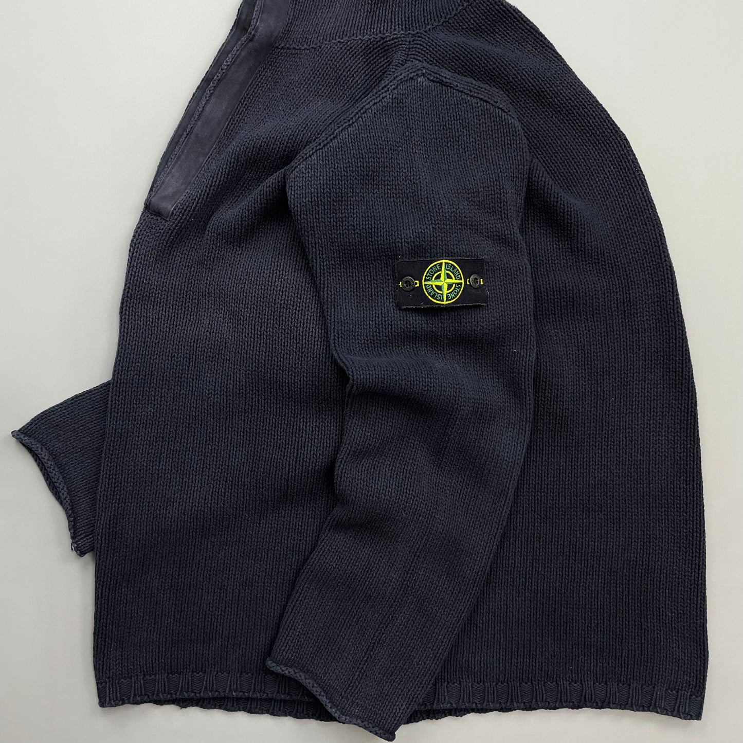 Stone Island Navy SS02 Heavyweight Half-Zip Knit Jumper