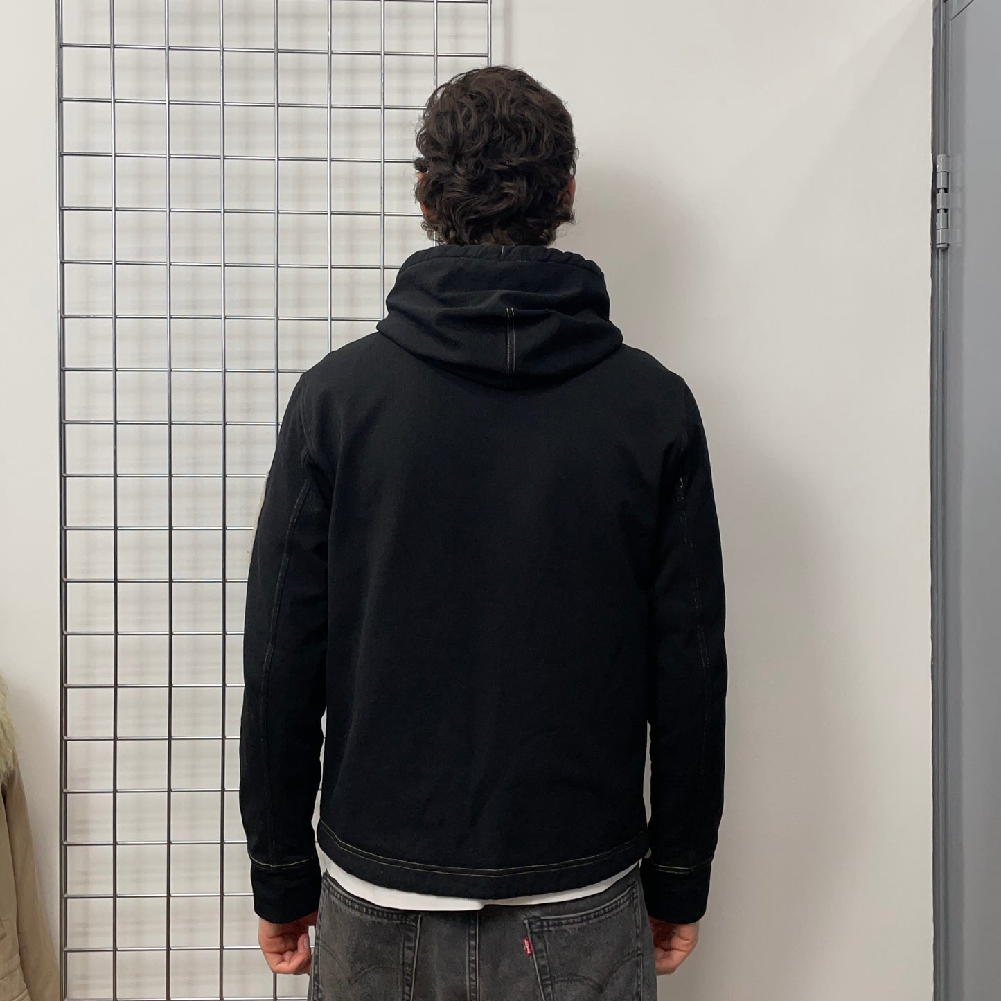 Stone Island Denims Black AW05 Nylon Dyed Waffle-Lined Hooded Jacket