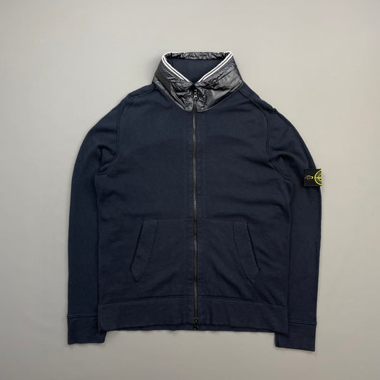 Stone Island Navy SS14 Concealed Hood Lightweight Zip-Through Cardigan Jacket