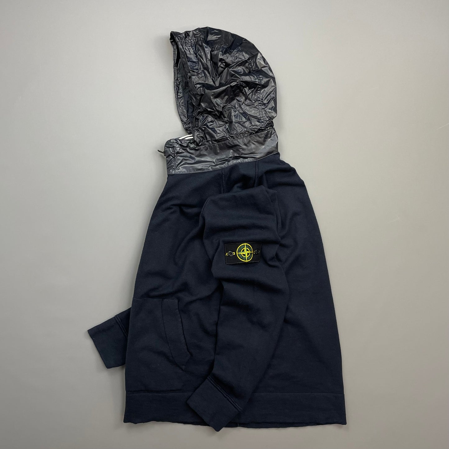 Stone Island Navy SS14 Concealed Hood Lightweight Zip-Through Cardigan Jacket