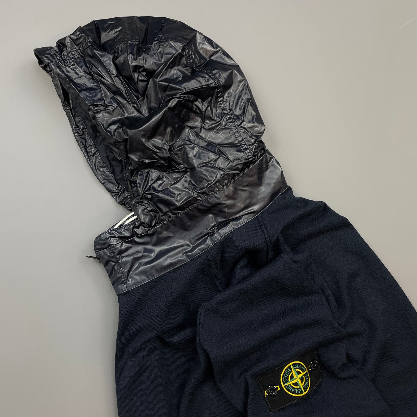 Stone Island Navy SS14 Concealed Hood Lightweight Zip-Through Cardigan Jacket
