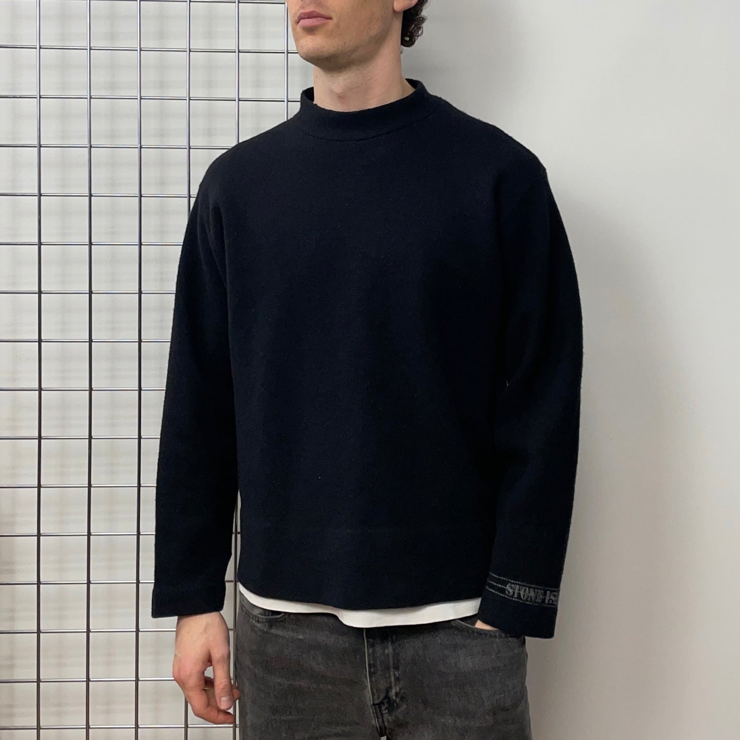 Stone Island Black AW97 Wool Blend High-Neck Jumper