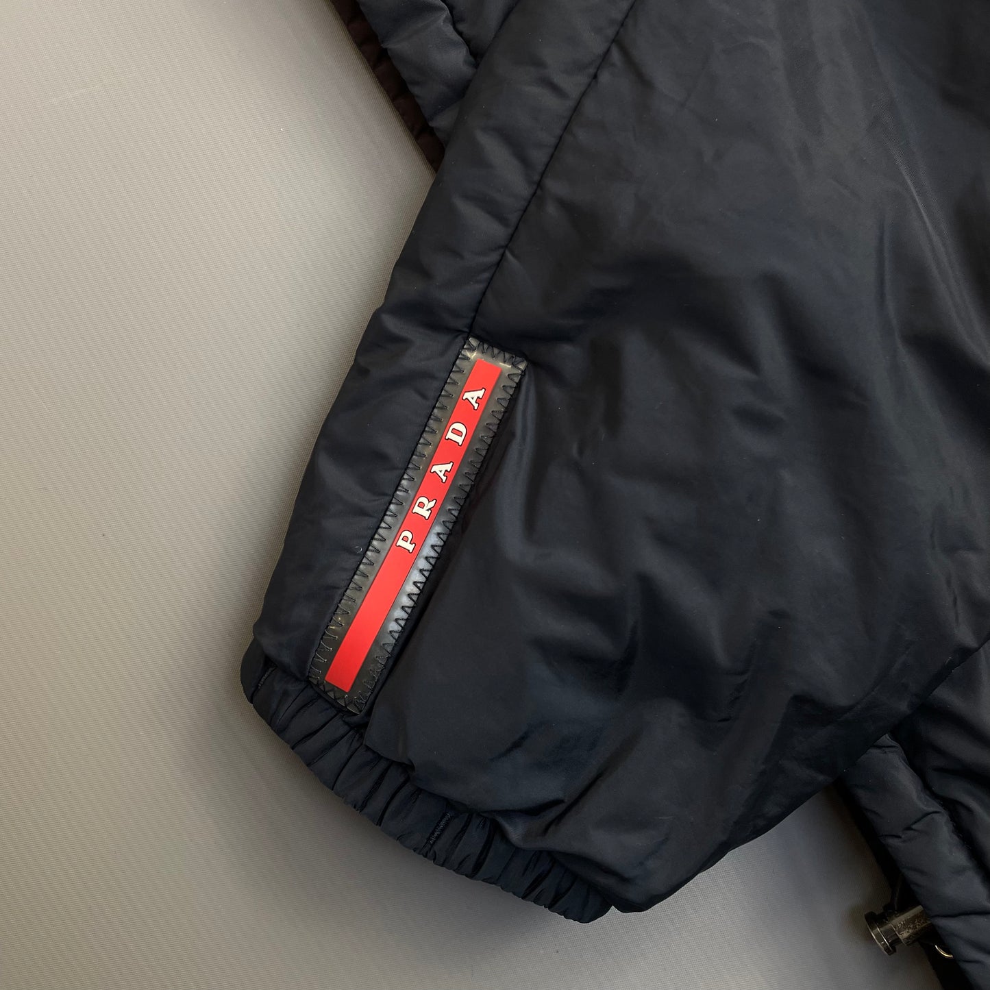 Prada Sport 2014 Burgundy/Navy Nylon Reversible Padded Hooded Jacket