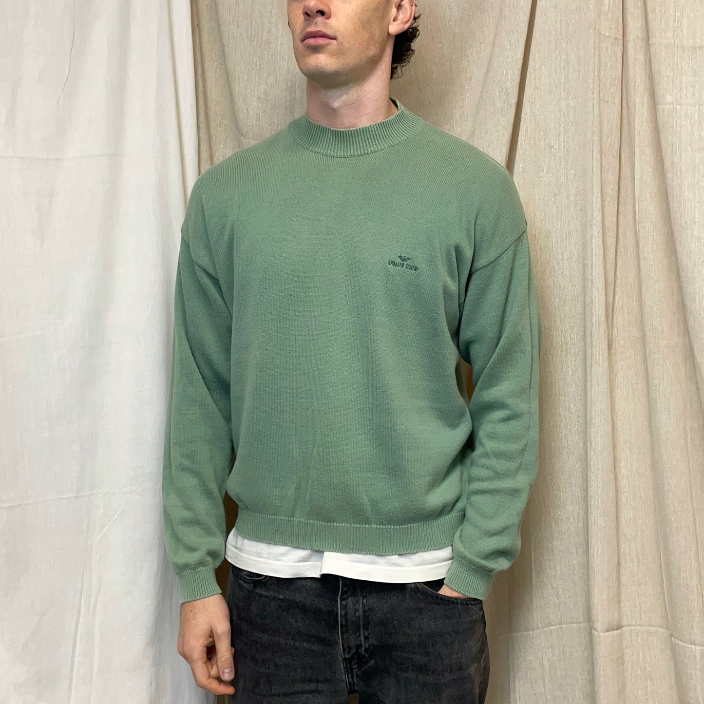 Armani Jeans Mint Green 90s Knit Jumper