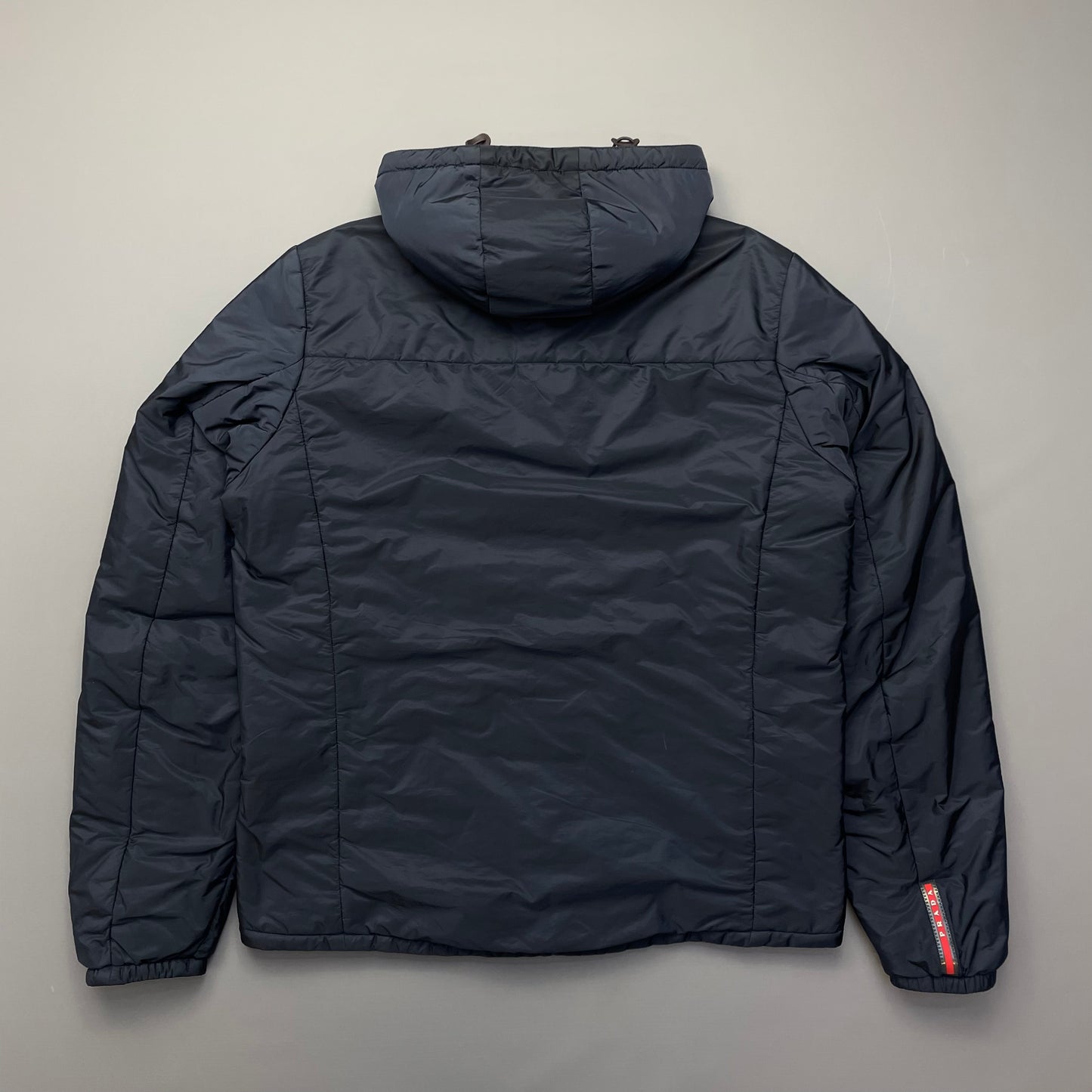 Prada Sport 2014 Burgundy/Navy Nylon Reversible Padded Hooded Jacket