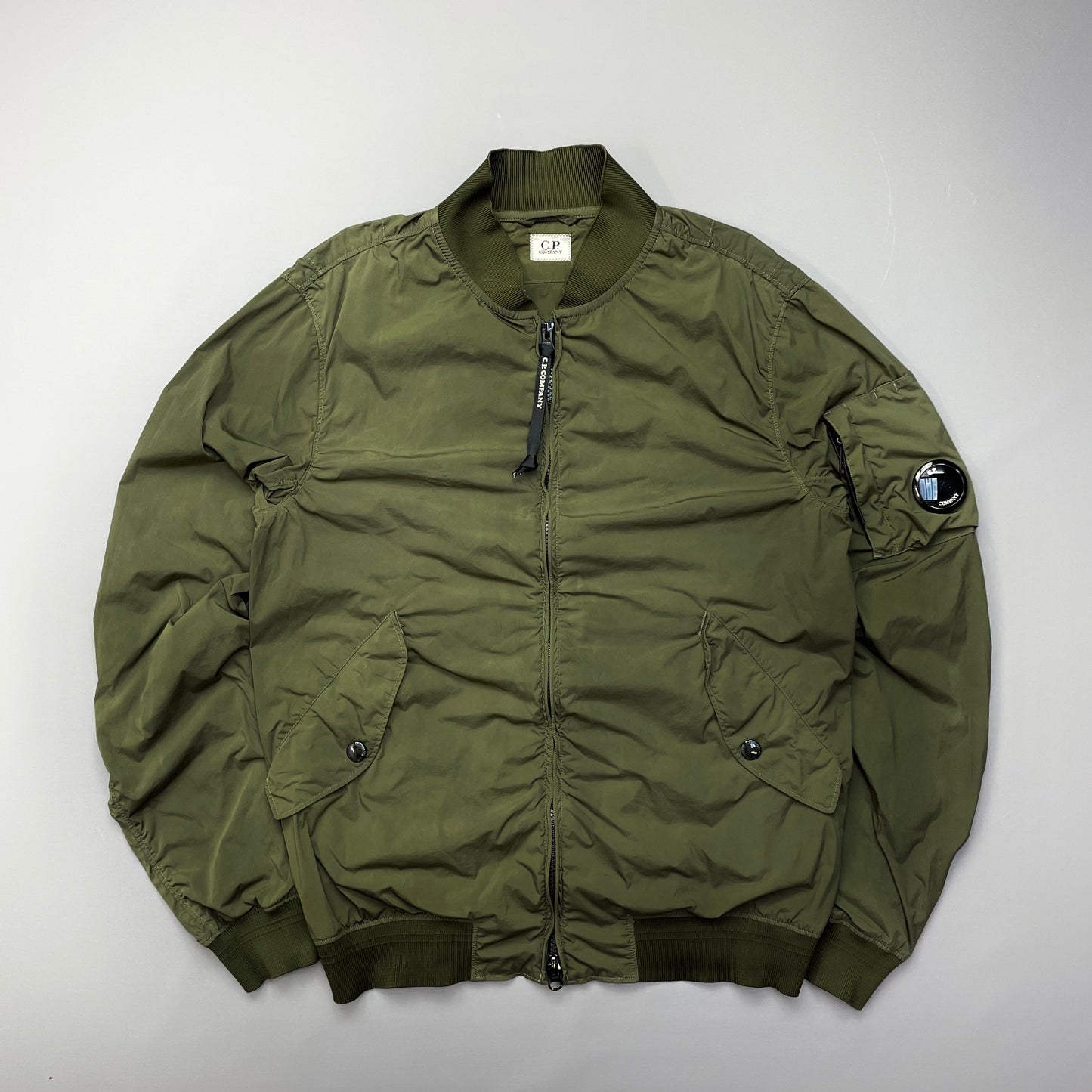 C.P. Company Green Nycra-R Lightweight Bomber Jacket
