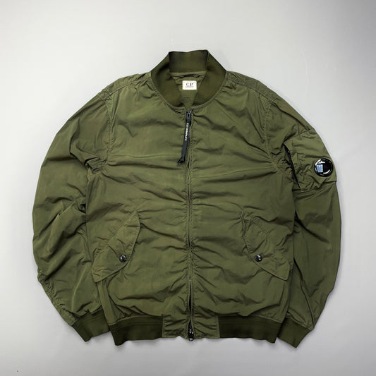 C.P. Company Green Nycra-R Lightweight Bomber Jacket