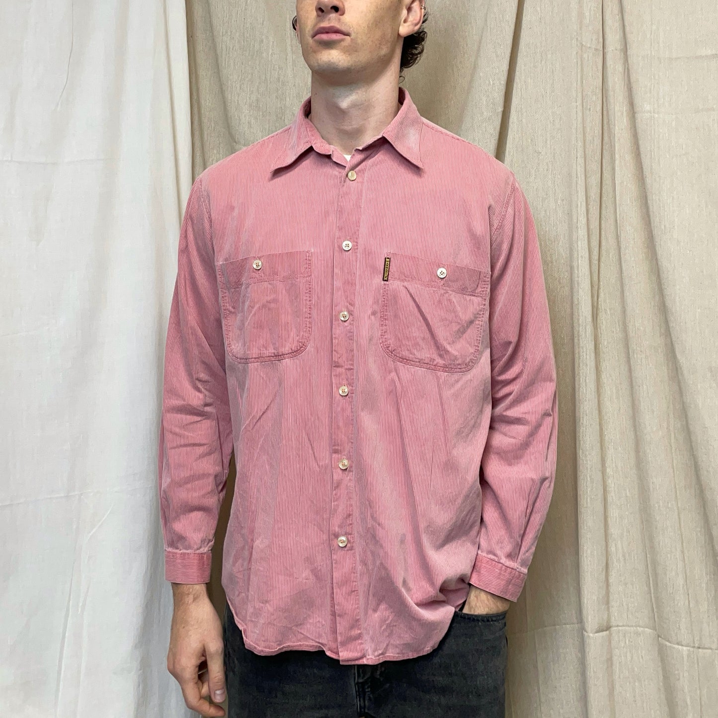 Armani Pink & White 90s Fine Detailed Shirt