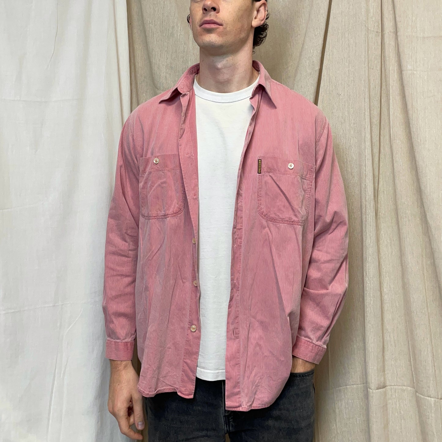 Armani Pink & White 90s Fine Detailed Shirt