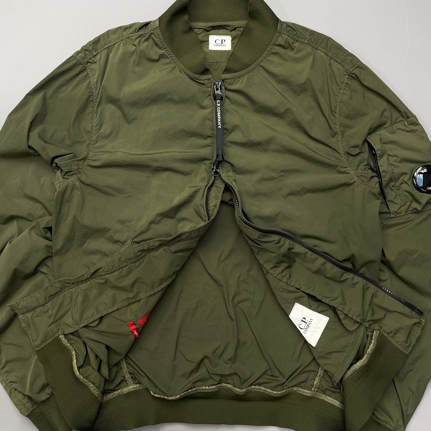 C.P. Company Green Nycra-R Lightweight Bomber Jacket