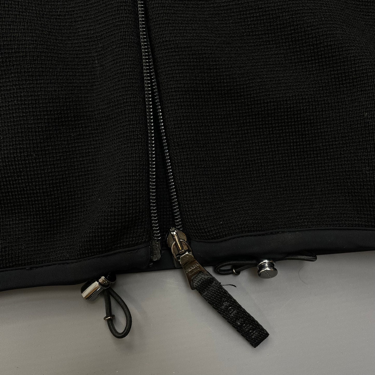 Prada Sport Black Wool Knit 2008 Hoodie Jacket