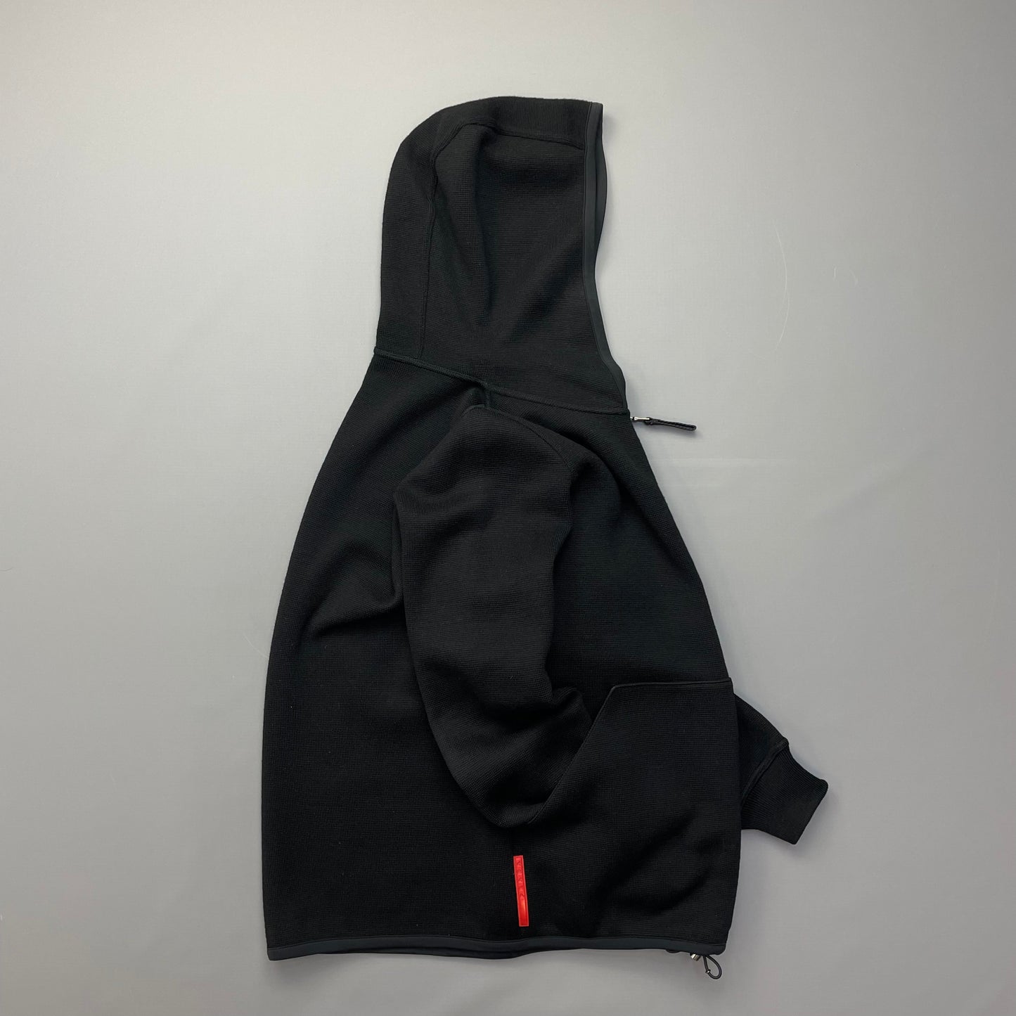 Prada Sport Black Wool Knit 2008 Hoodie Jacket