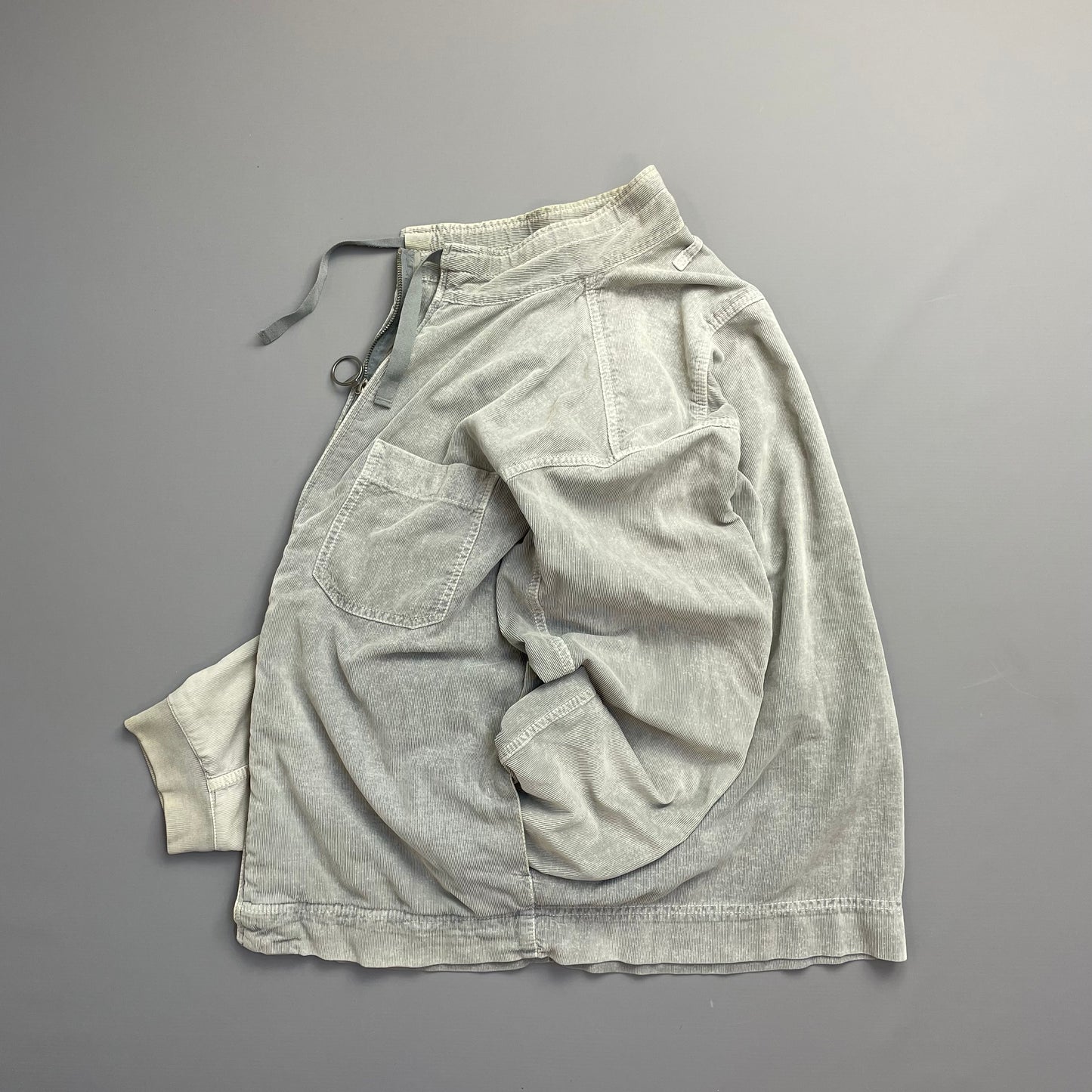 Prada Sport Grey Corduroy Lightweight Zip-Through Jacket