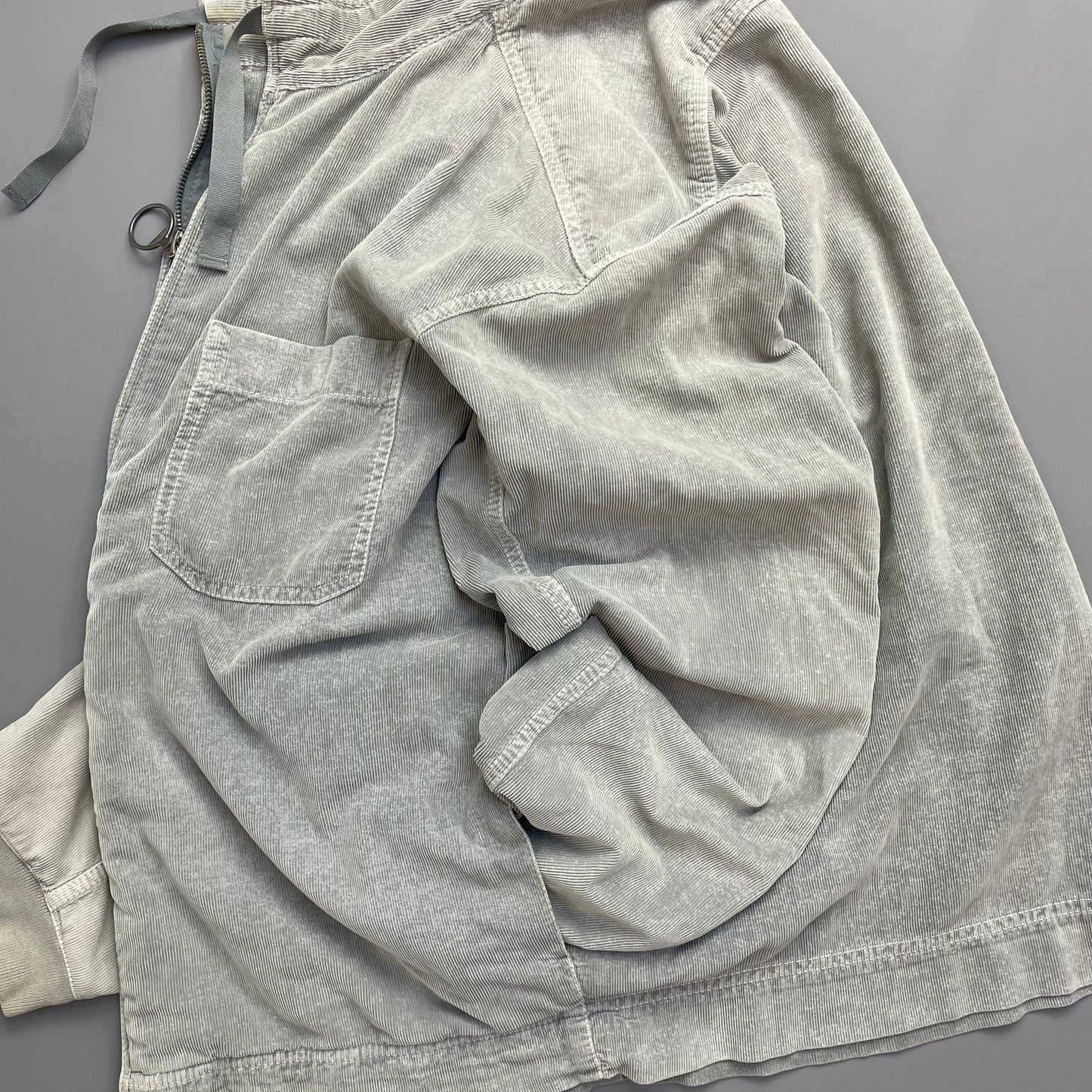 Prada Sport Grey Corduroy Lightweight Zip-Through Jacket