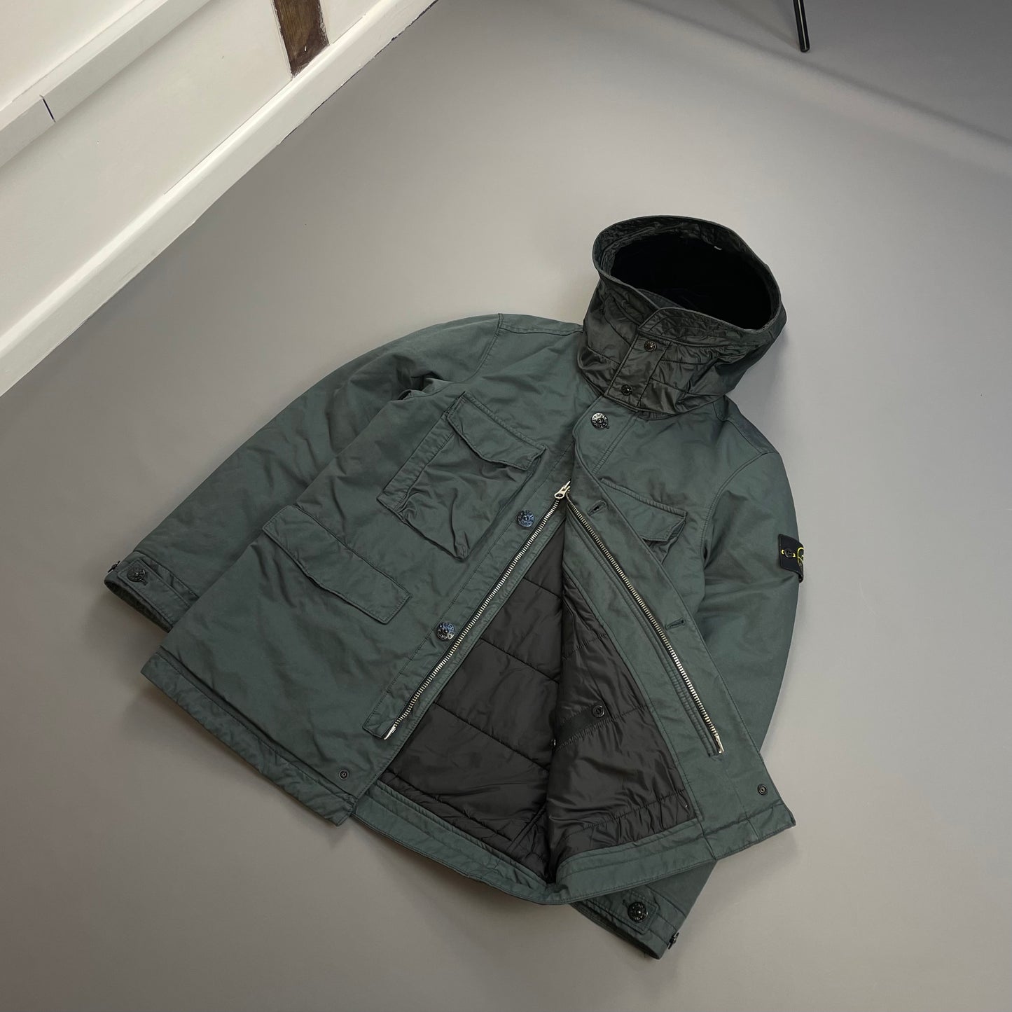 Stone Island Grey AW19 David-TC Primaloft Insulation Field Jacket