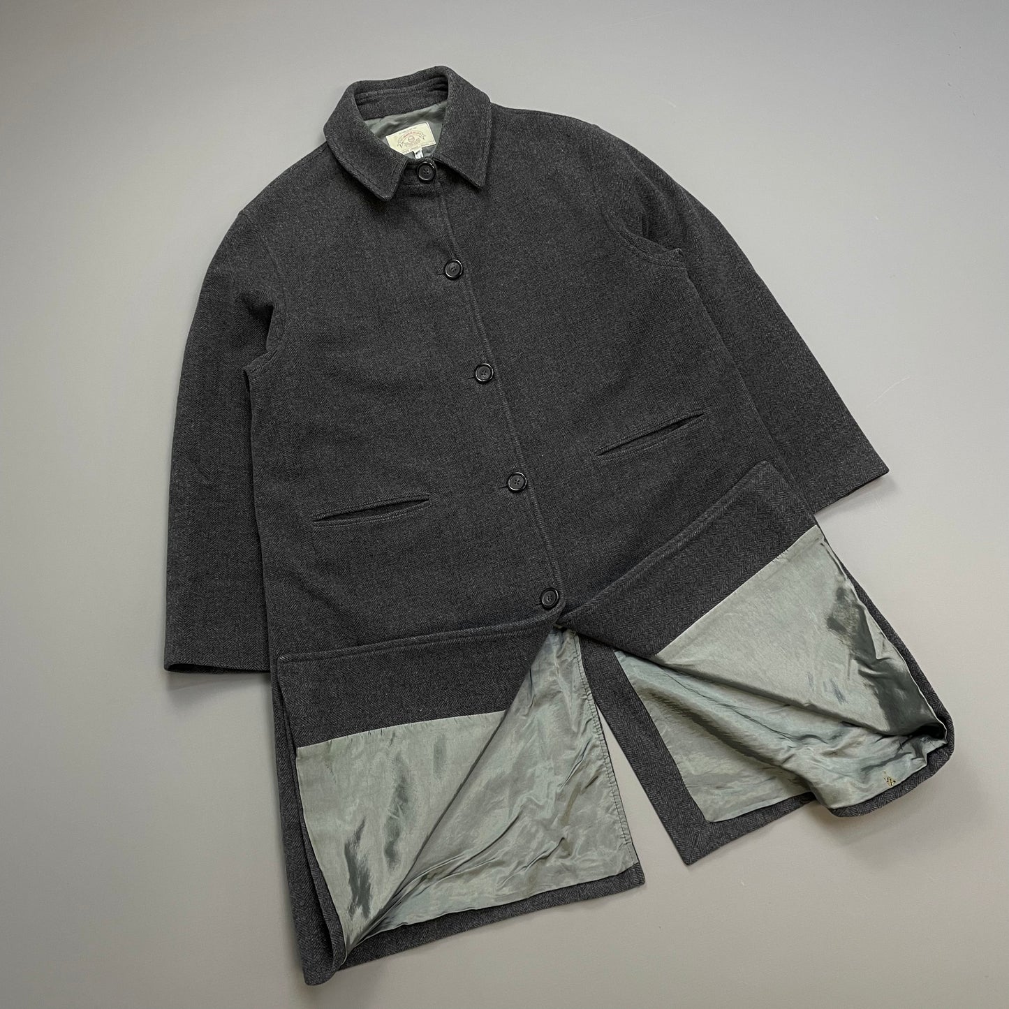 Armani Jeans Grey 90s Wool Overcoat